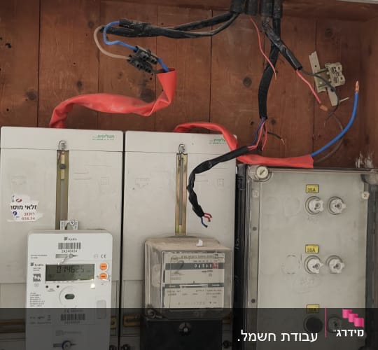 לוח חשמל עם חוטים ומד חשמל